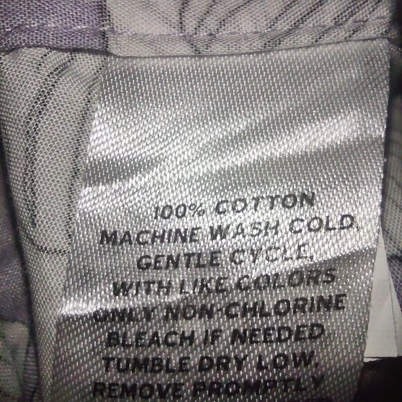 Calibrate Men's Lavender Tropical Print Slim Fit Short Sleeve Button Up Large - Picture 6 of 6